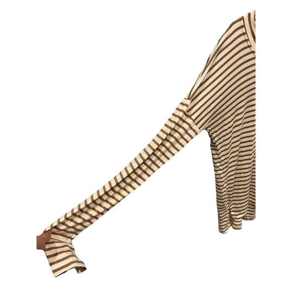 Maison Du Soir Edith Top Size Small Cream Striped Sleepwear Sleep Pajama Top - Picture 8 of 9